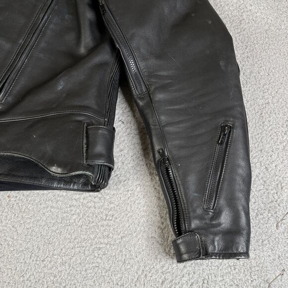 First Gear Leather Jacket Mens 42 S-Pilot Mesh Lined Biker Motorcycle Moto Coat - Picture 8 of 16